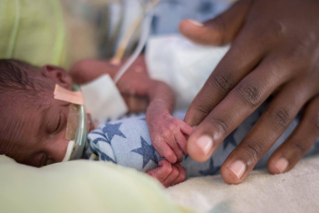 Premature baby in the neonatal intensive care unit