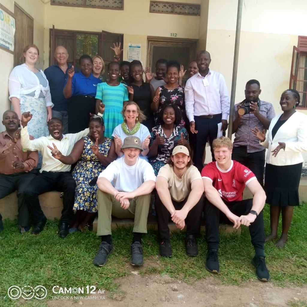 One of Adara's incredible female supporters, Jenny Austin and family, in Uganda with the Adara team